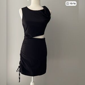 Zara cut out mini dress with rouching
